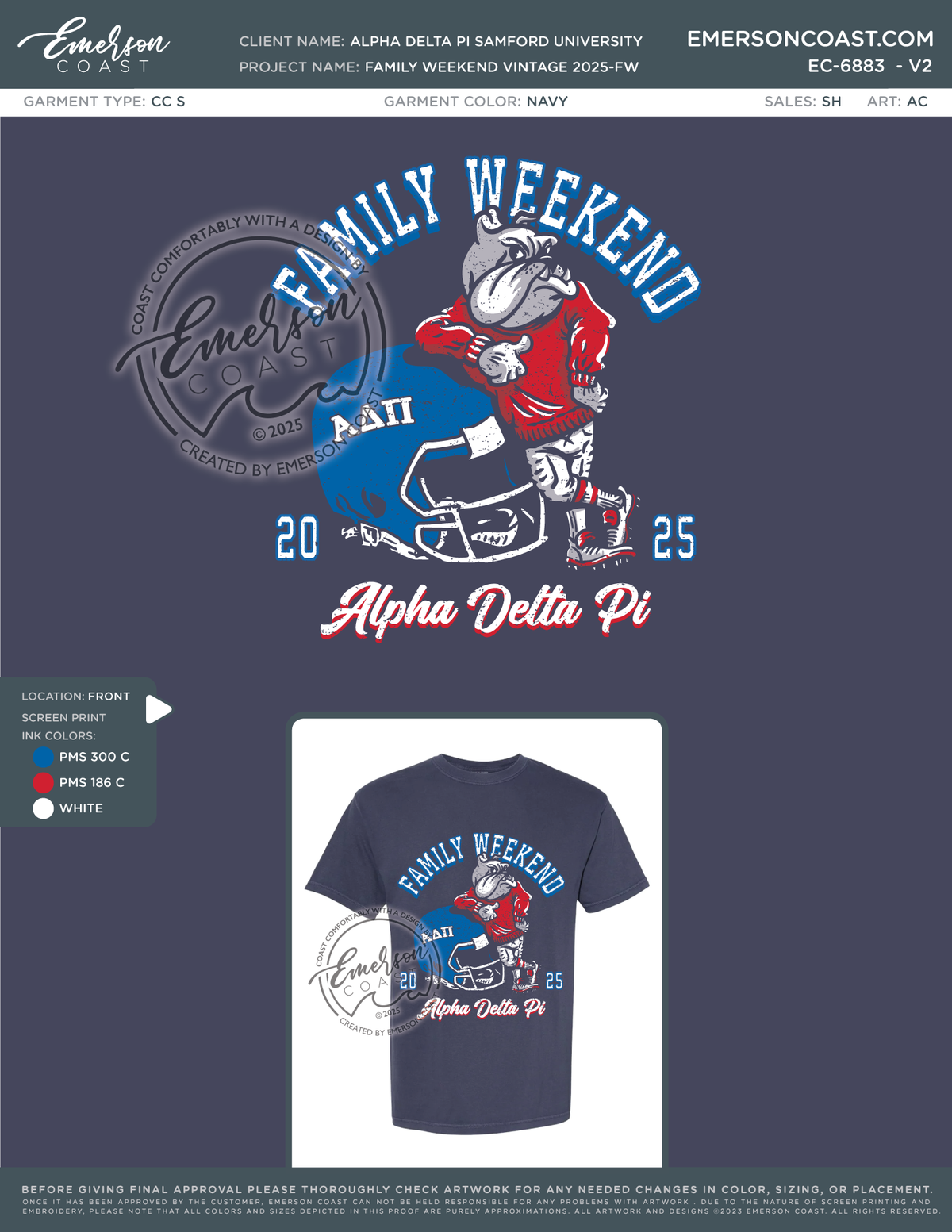 EC-6883 Alpha Delta Pi Samford University Family Weekend Vintage 2025-FW