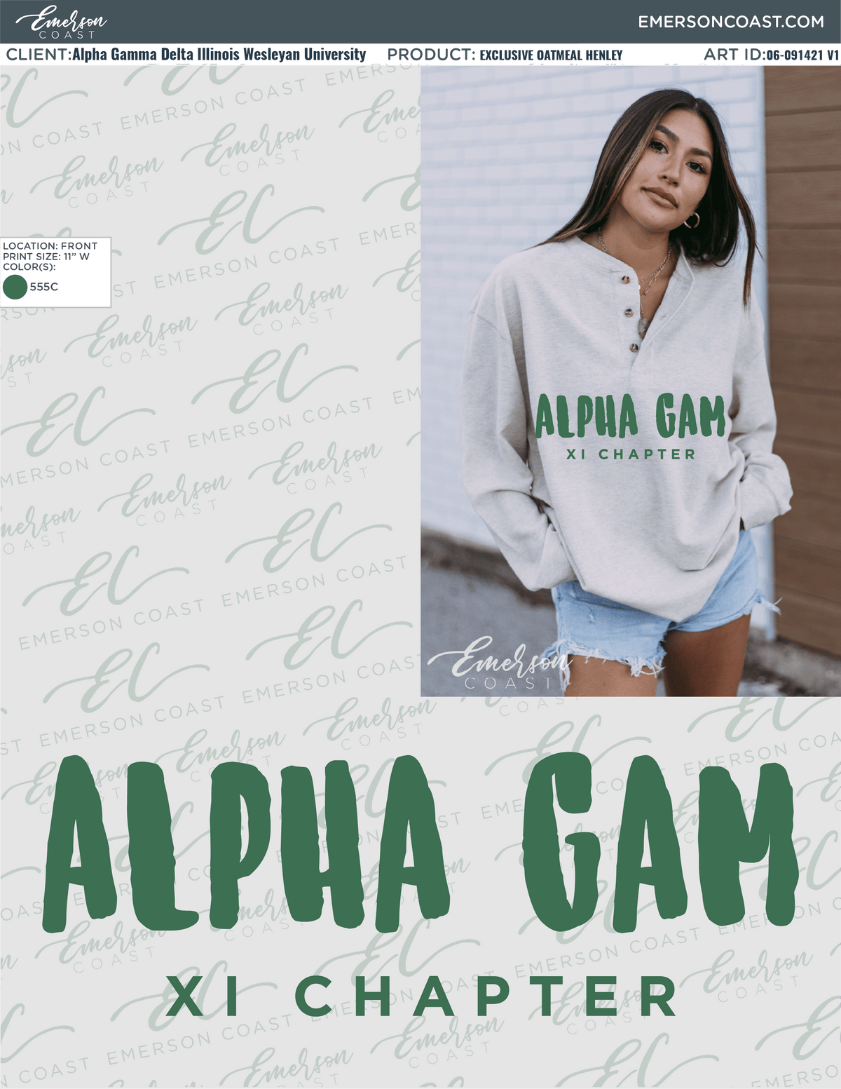 06-091421 Alpha Gamma Delta Illinois Wesleyan University Oatmeal Henley 2021