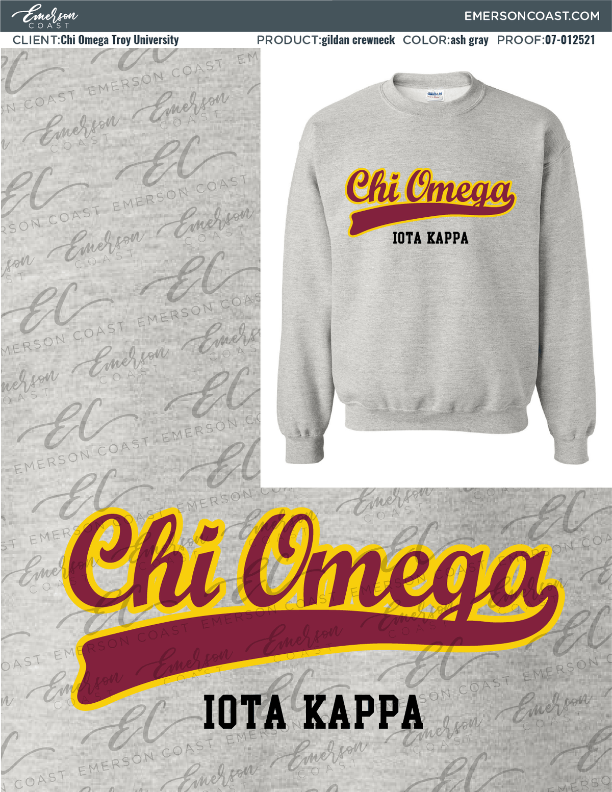 07-012521 Chi Omega Troy University Sweatshirt 2021-01