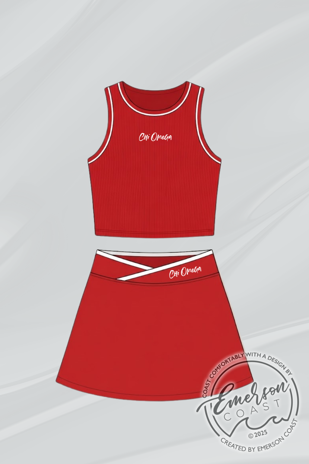 Chi Omega Crossover Skort Set