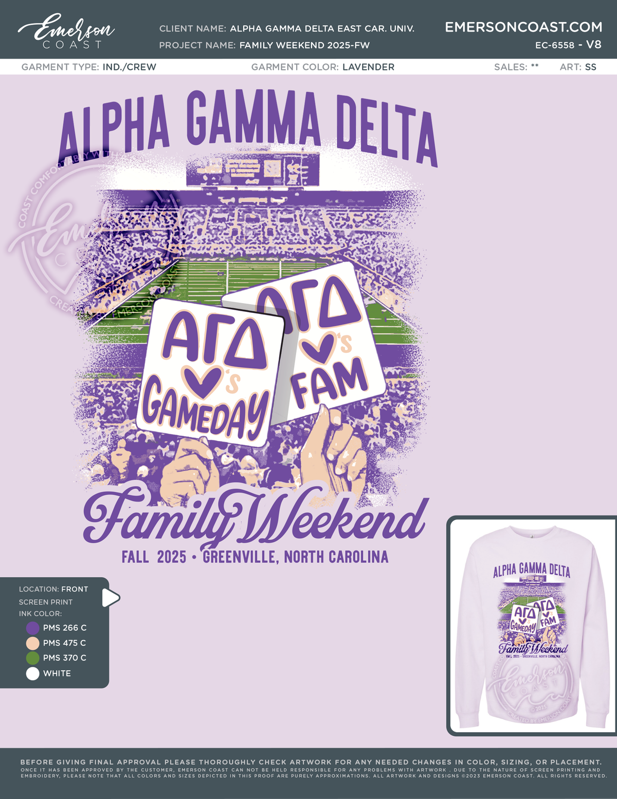 EC-6558 Alpha Gamma Delta East Carolina University Family Weekend 2025-FW