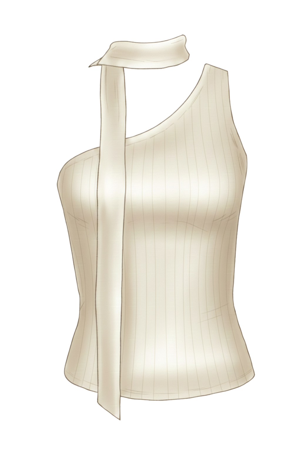 Emerson Coast One Shoulder Neck Scarf Tank