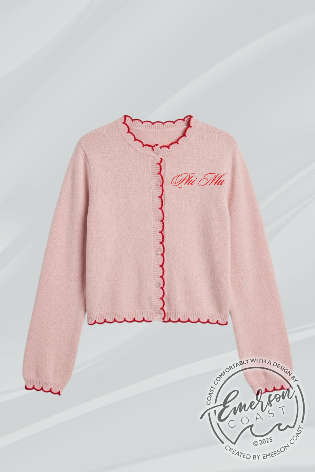 Phi Mu Scallop Hem Cardigan