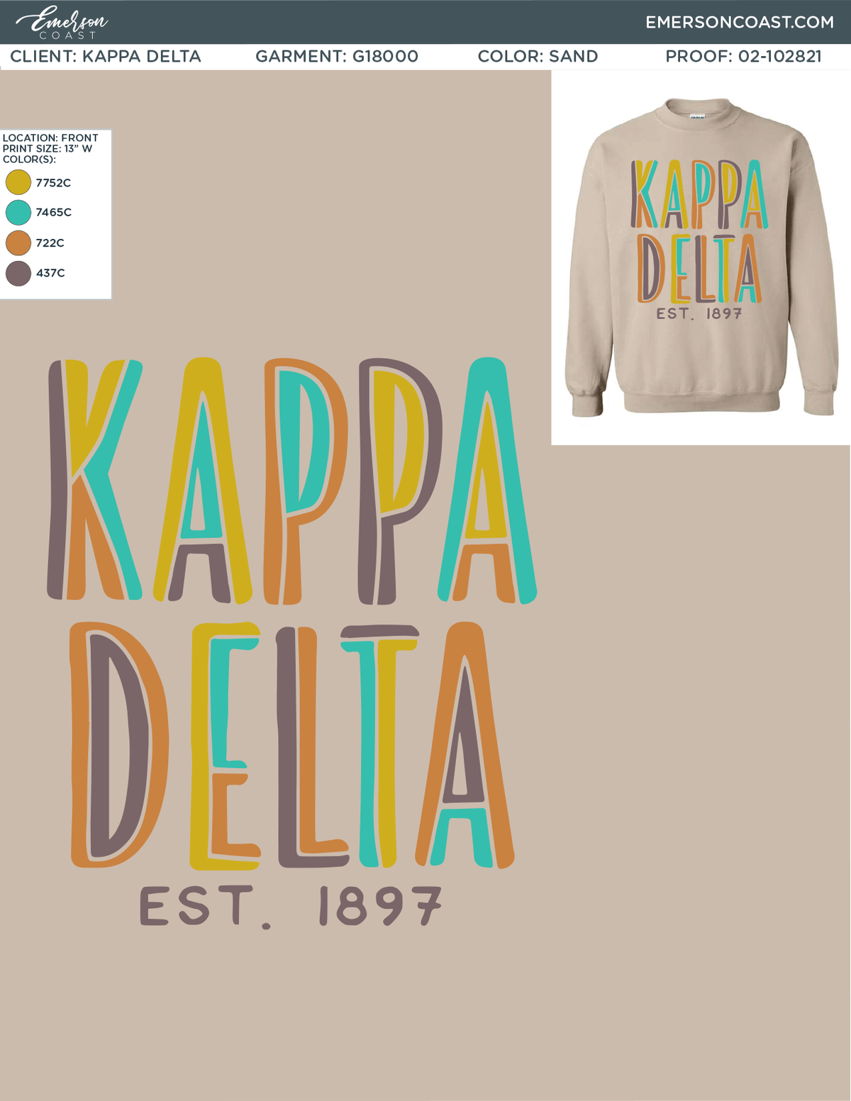 02-102821 Kappa Delta Troy University Sweatshirt 2021