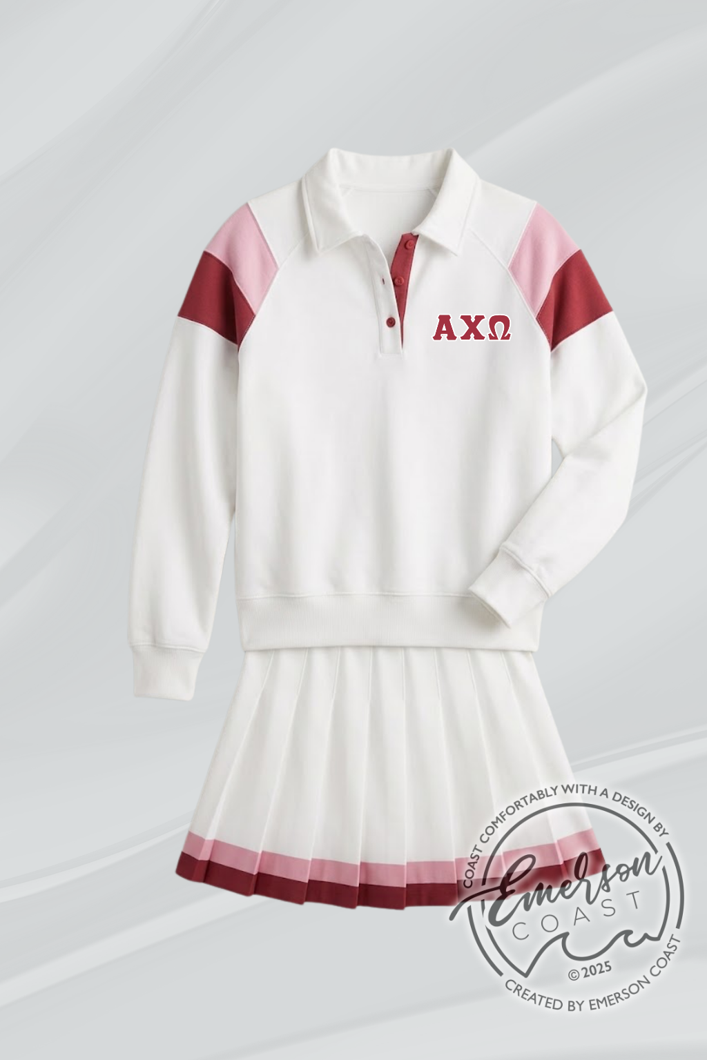 Alpha Chi Pleated Color Block Set