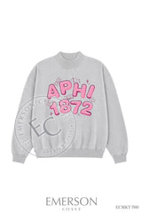 Alpha Phi Gray Reversible Mockneck