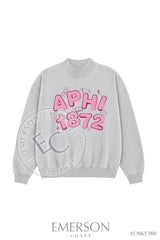Alpha Phi Gray Reversible Mockneck