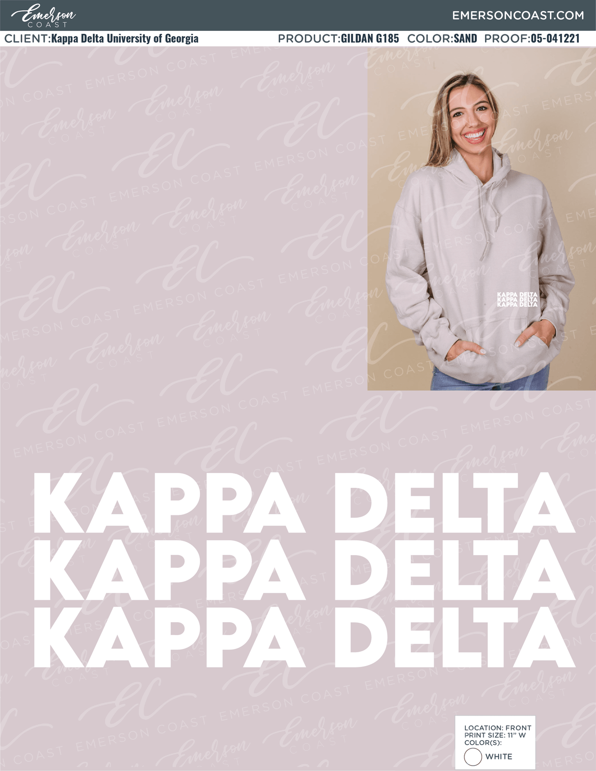 05-041221 Kappa Delta University of Georgia Tan Hoodie 2021-01