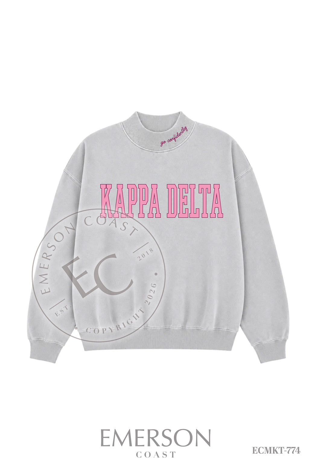 Kappa Delta Gray Reversible Mockneck