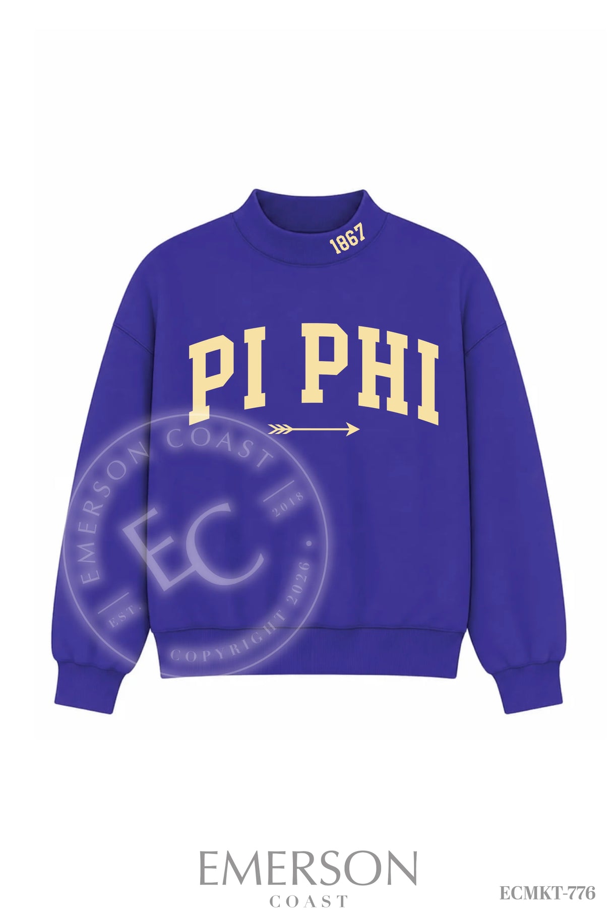 Pi Beta Phi Royal Blue Mockneck