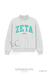 Zeta Tau Alpha Gray Reversible Mockneck