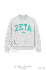 Zeta Tau Alpha Gray Reversible Mockneck