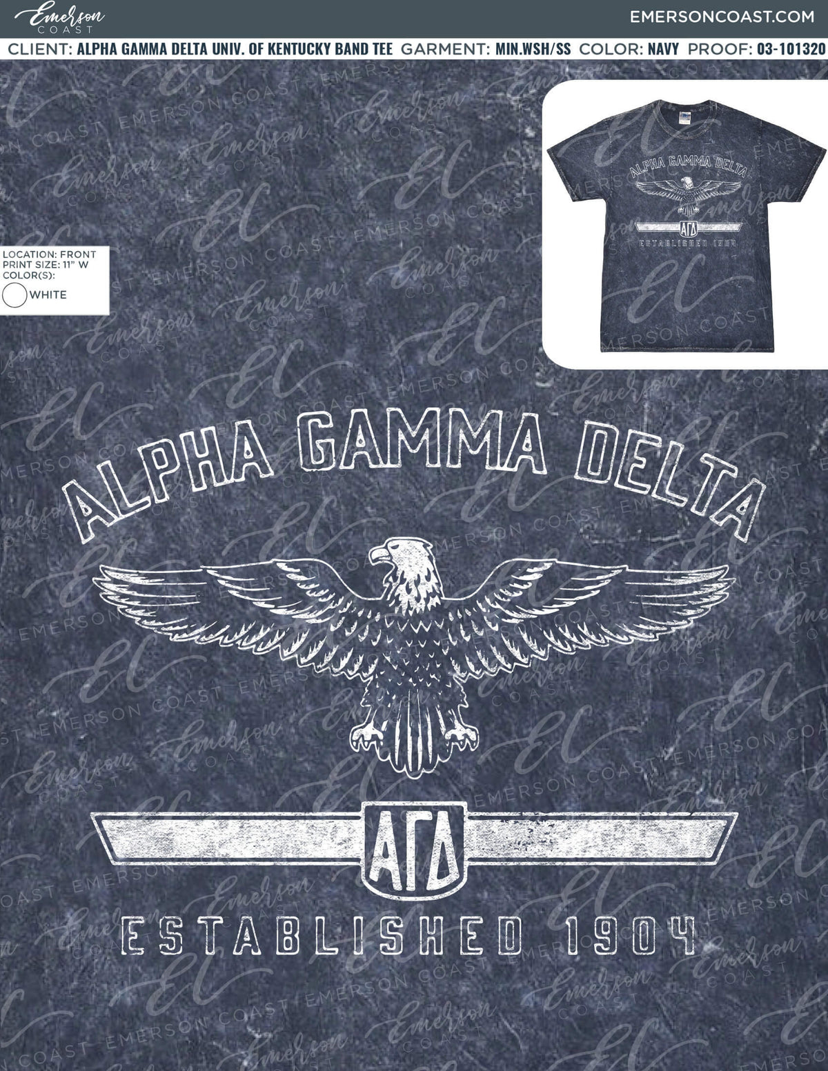 03-101320 Alpha Gamma Delta University of Kentucky Band Tee