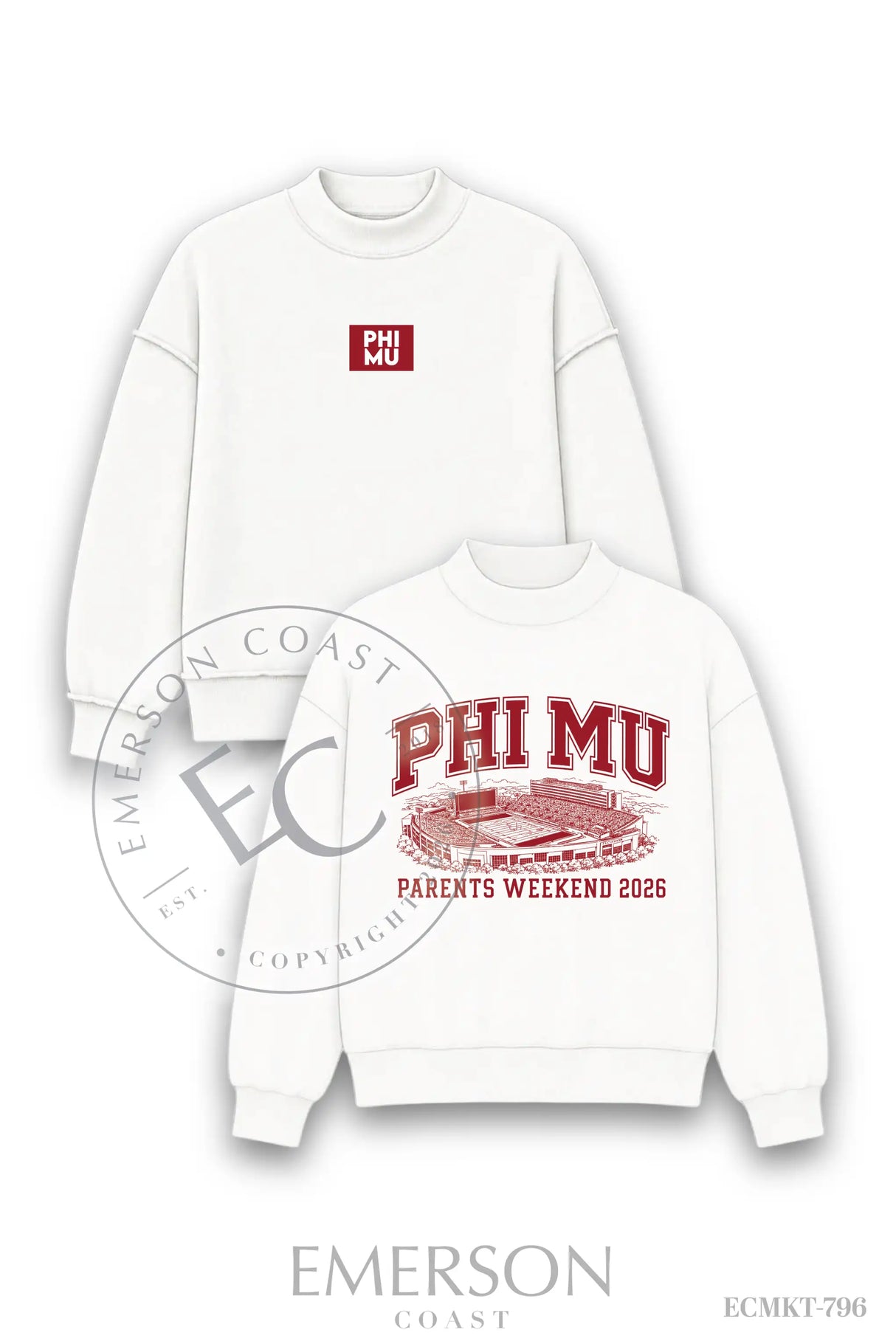 Phi Mu Parents Weekend Reversible Mockneck