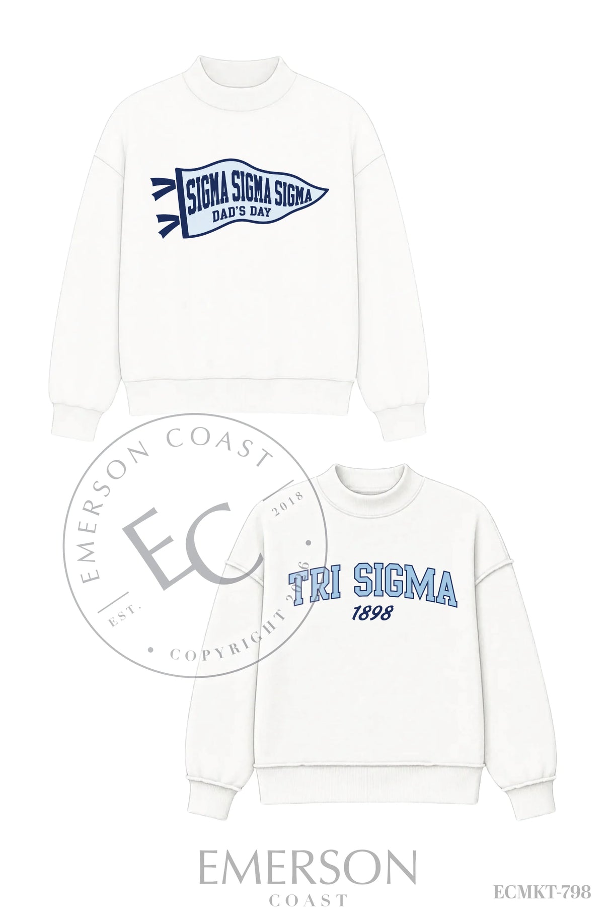 Sigma Sigma Sigma Dad's Day Reversible Mockneck