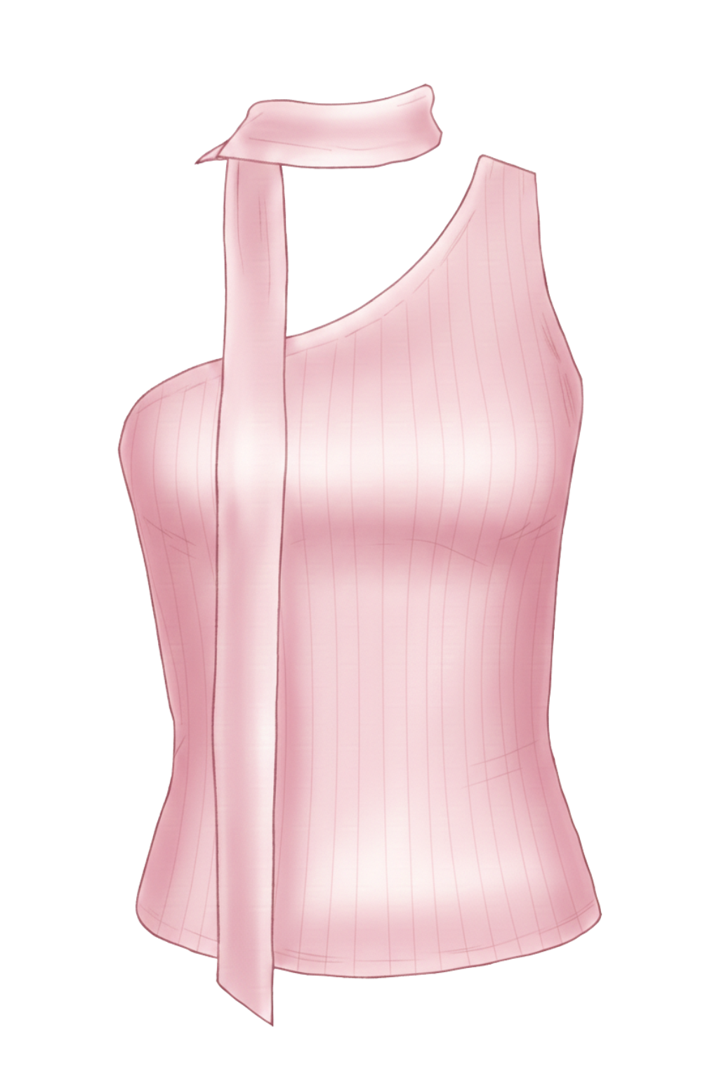 Emerson Coast One Shoulder Neck Scarf Tank