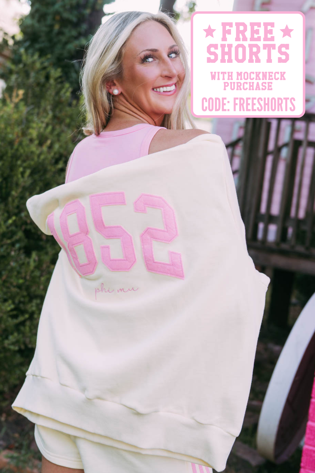 Phi Mu Vintage Varsity Mockneck