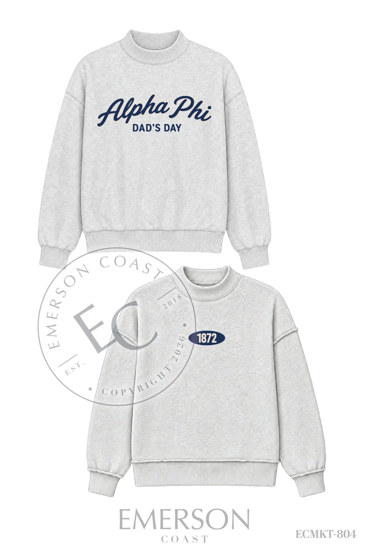 Alpha Phi Dad's Day Reversible Mockneck