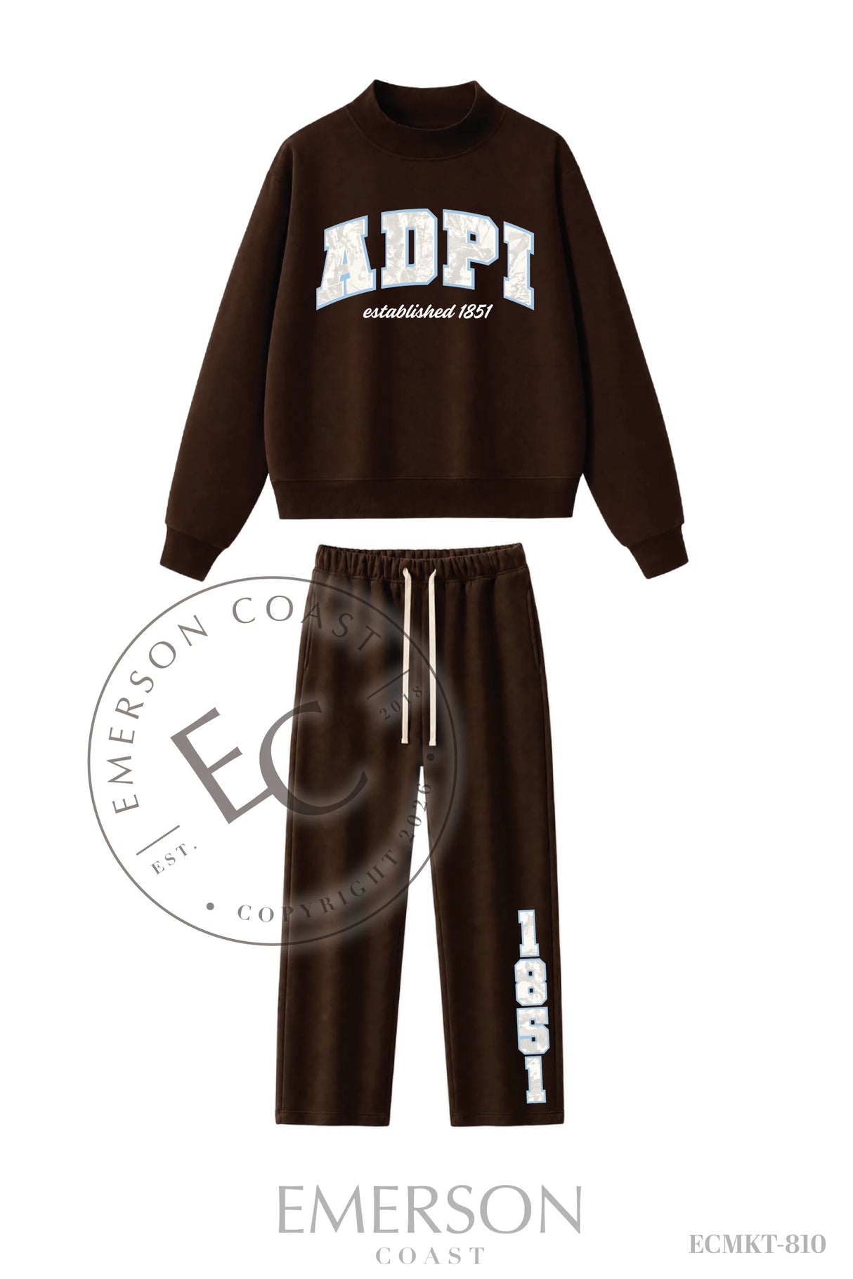 Alpha Delta Pi Camo Brown Mockneck Set