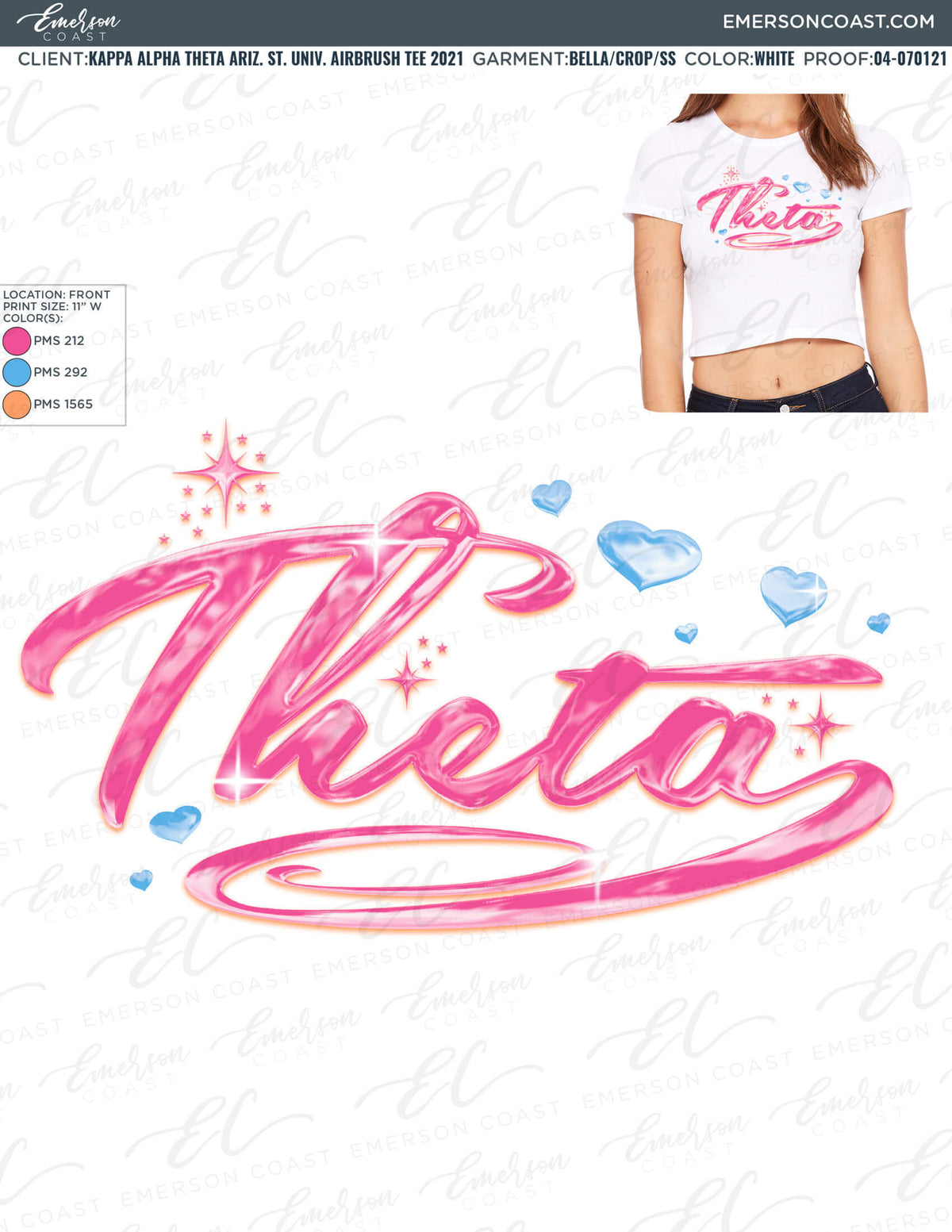 04-070121 Kappa Alpha Theta Arizona State University Airbrush Tee 2021