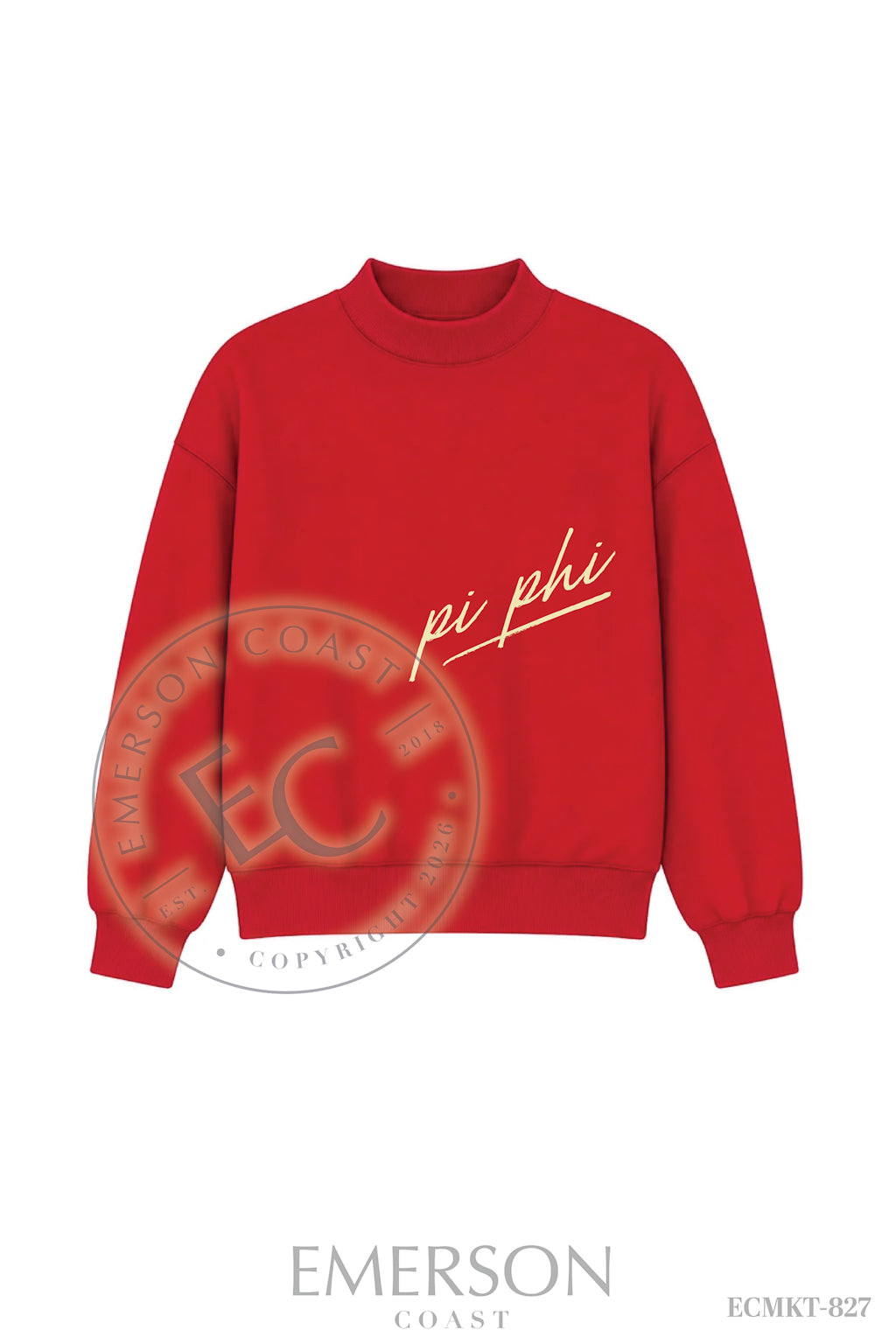 Pi Beta Phi Red Reversible Mockneck