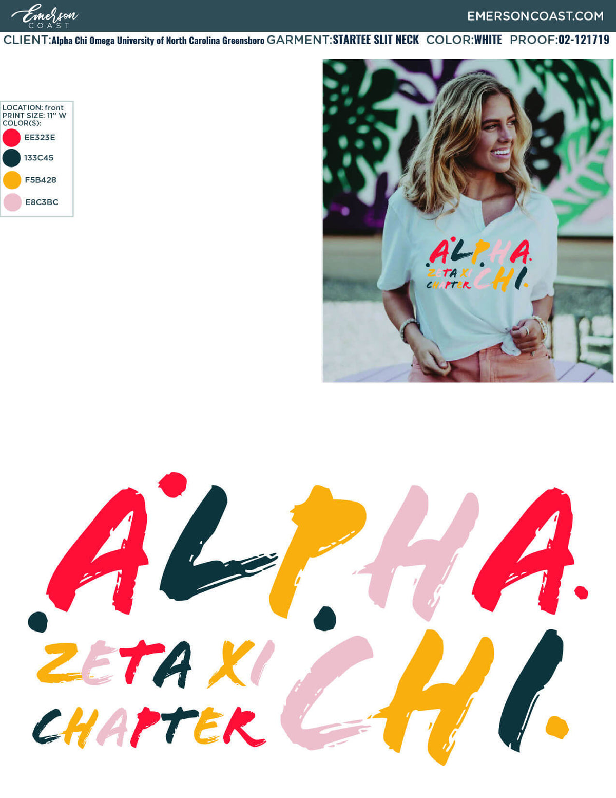 02-121719 Alpha Chi Omega University of North Carolina Greensboro Colorful 2020-01