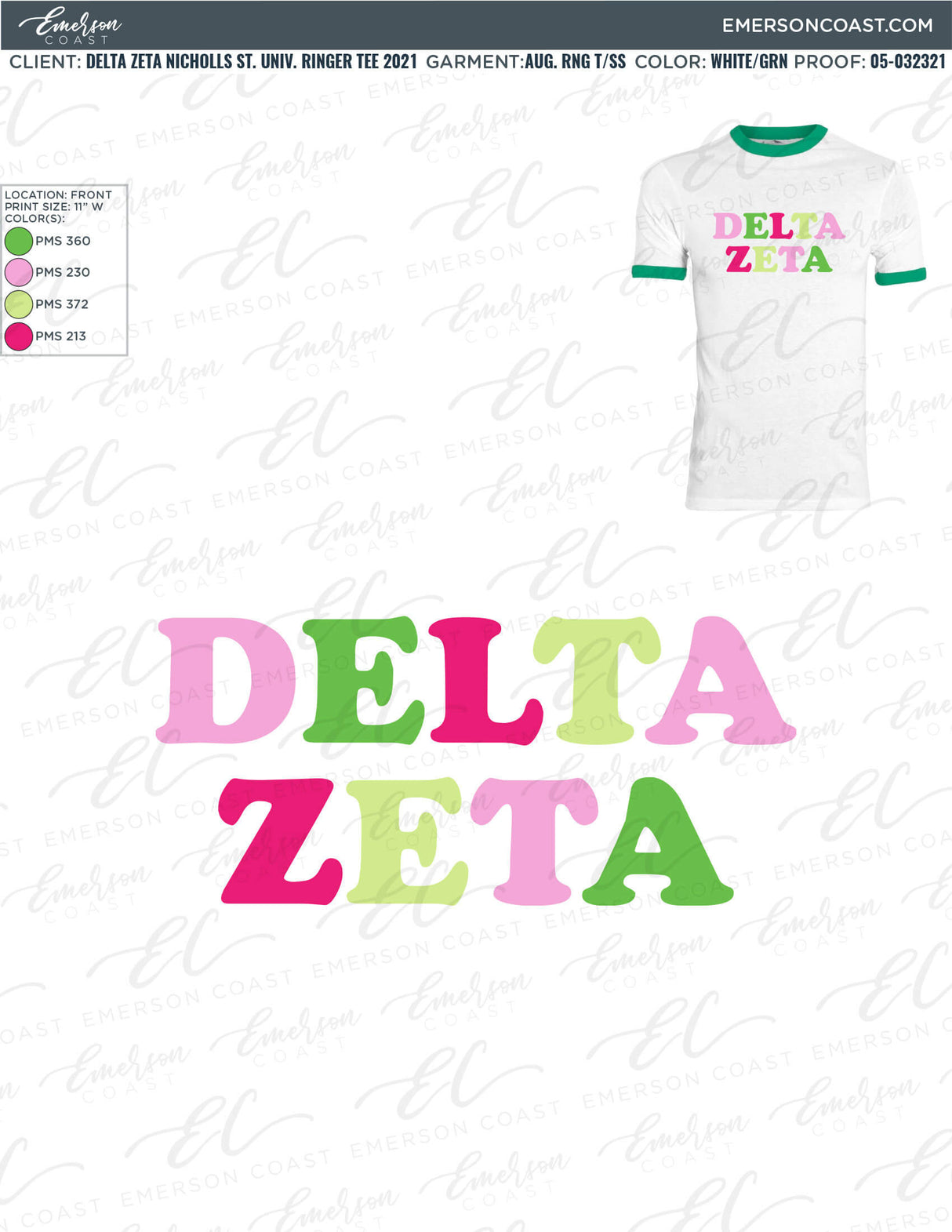 05-032321 Delta Zeta Nicholls State University Ringer Tee 2021