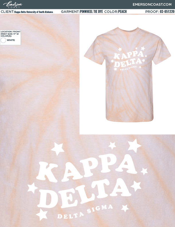 03-051220 Kappa Delta University of South Alabama Tie Dye 2020-01