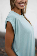 Bella Canvas Women's Flowy Rolled Cuff Muscle Tee