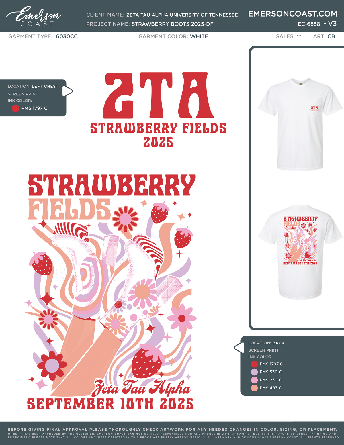 EC-6858 Zeta Tau Alpha University of Tennessee Strawberry Boots 2025-DF