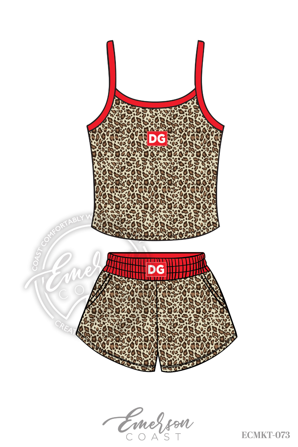 Delta Gamma Cheetah Print Tank/Shorts Set