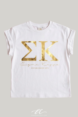 Sigma Kappa Gold Foil Rolled Cuff