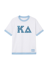 Blue Sparkly Kappa Delta Bid Day Greek Letter Jersey