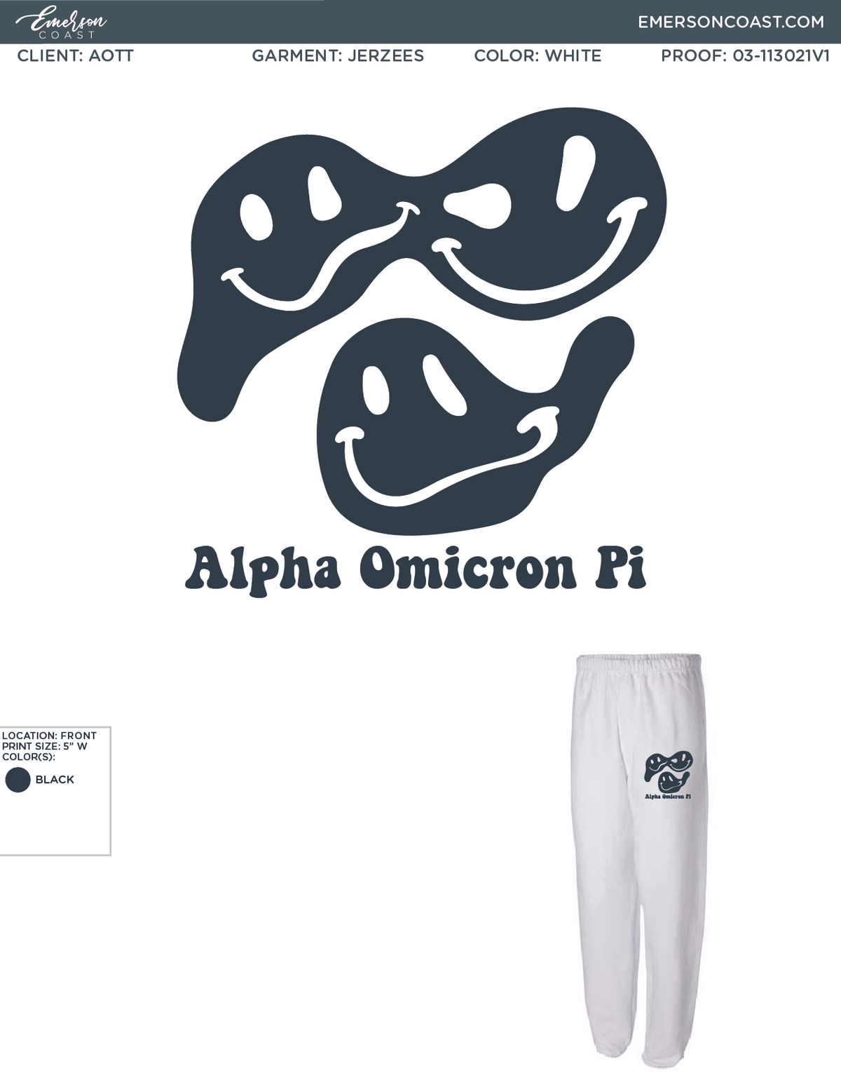 03-113021 Alpha Omicron Pi Georgia Southern University Sweatpants 2021-01