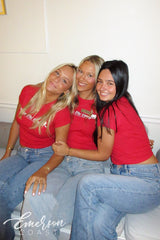 Alpha Chi Omega University of South Carolina Philanthropy Recruitment Red Baby Tee