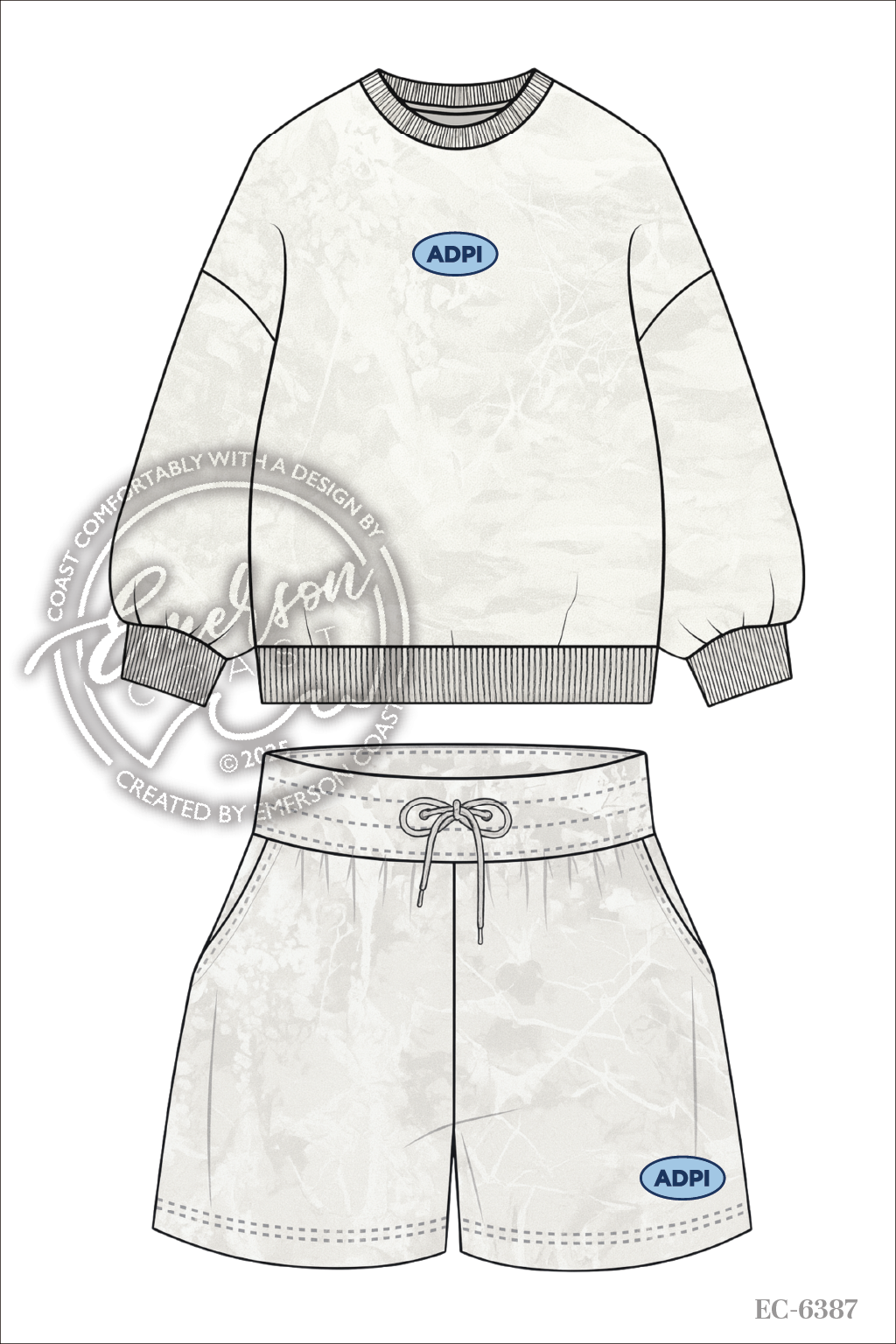 Alpha Delta Pi White Camo Matching Set