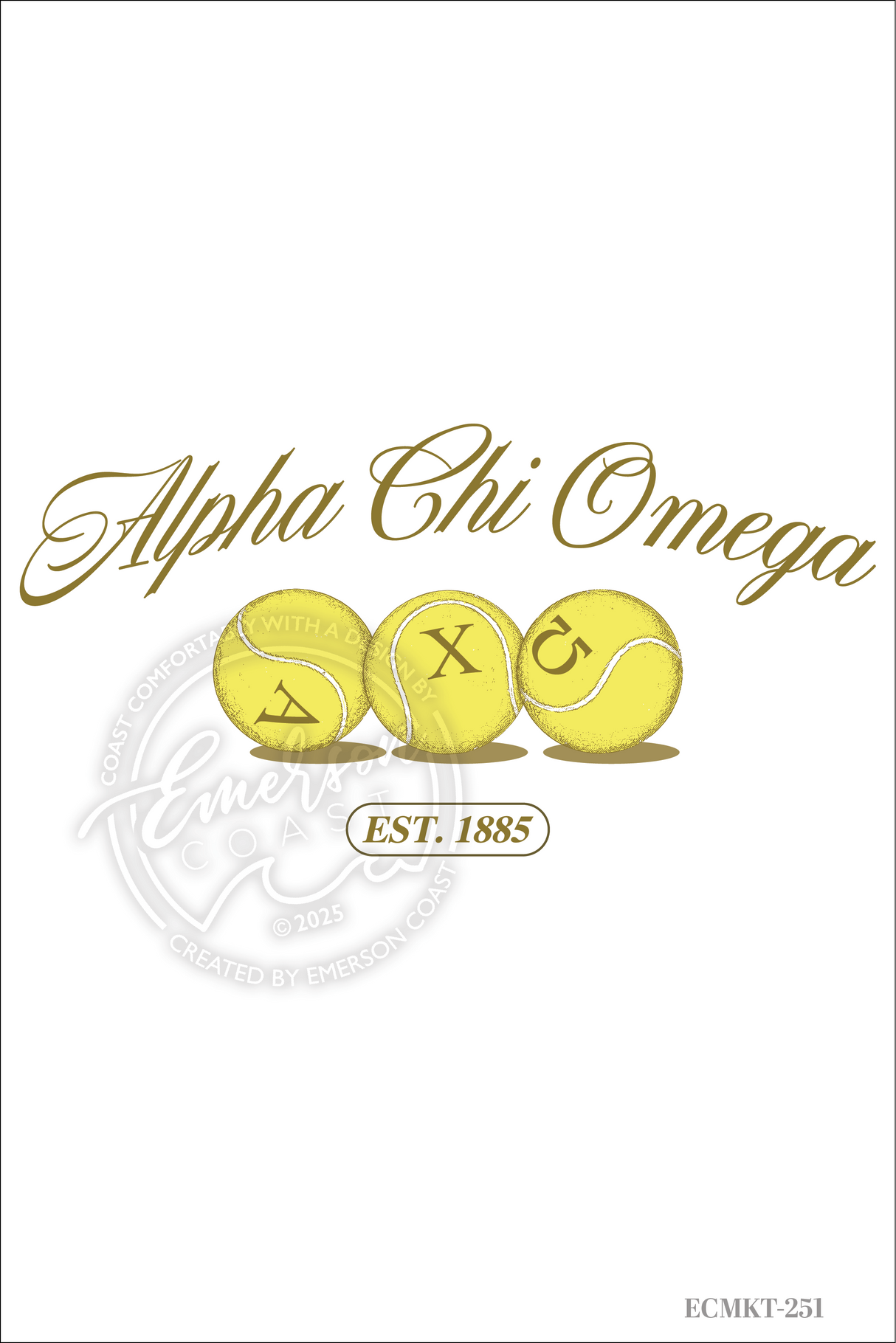 Alpha Chi Omega Tennis Theme Work Week Tee