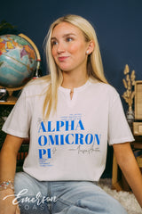 Alpha Omicron Pi Gray Mottos Notch Tee