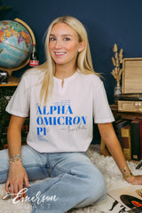 Alpha Omicron Pi Gray Mottos Notch Tee