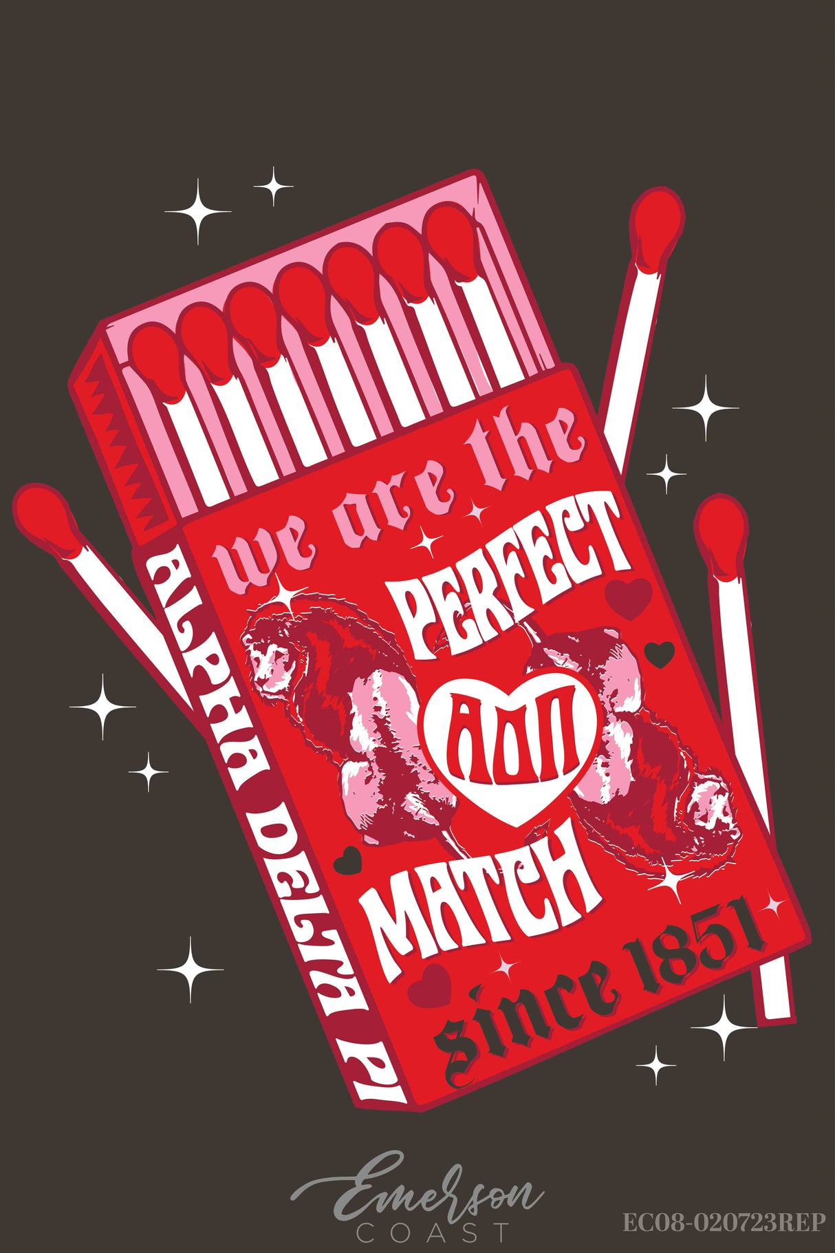 Alpha Delta Pi Perfect Match Valentines Hoodie