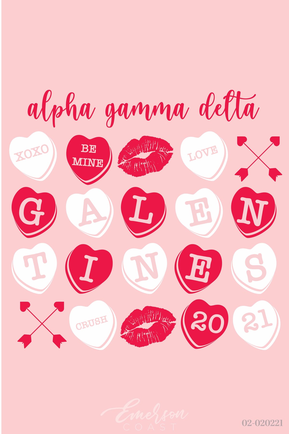 Alpha Gamma Delta Heart Candy Galentines Tshirt