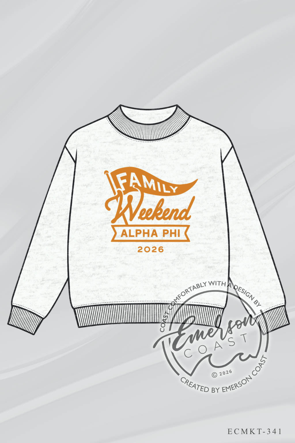 Alpha Phi Family Weekend Classic Grey Mock Neck