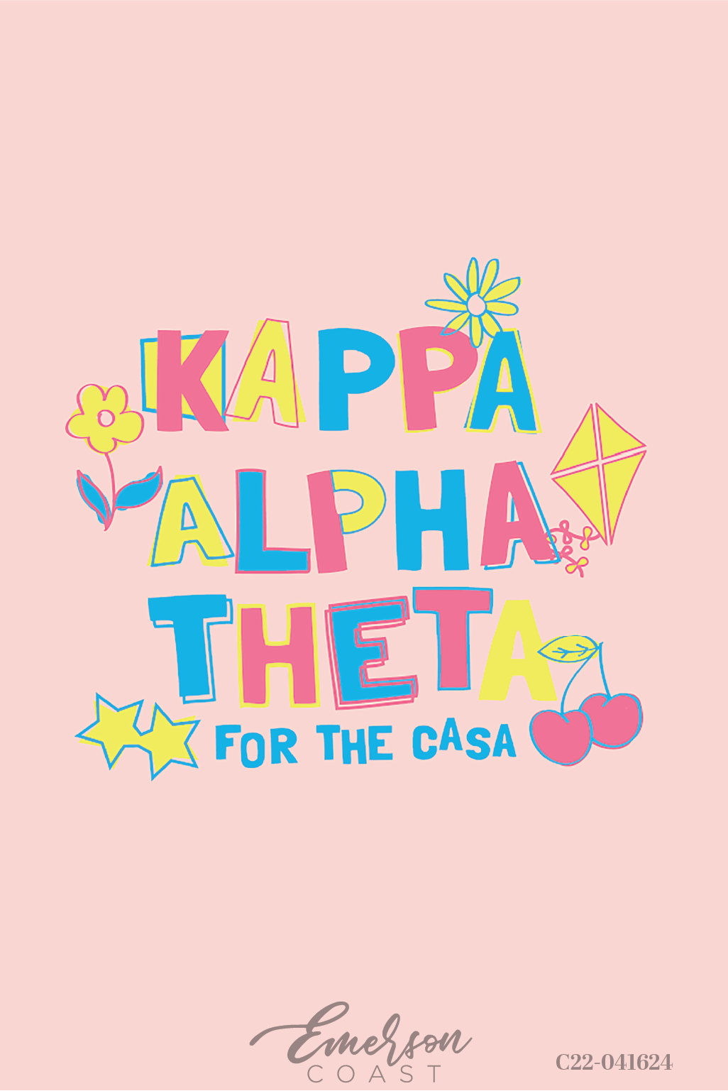 Kappa Alpha Theta Colorful Doodle Philanthropy Tee