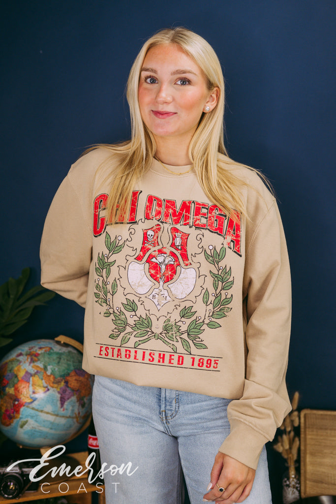 Chi Omega Crest Crewneck