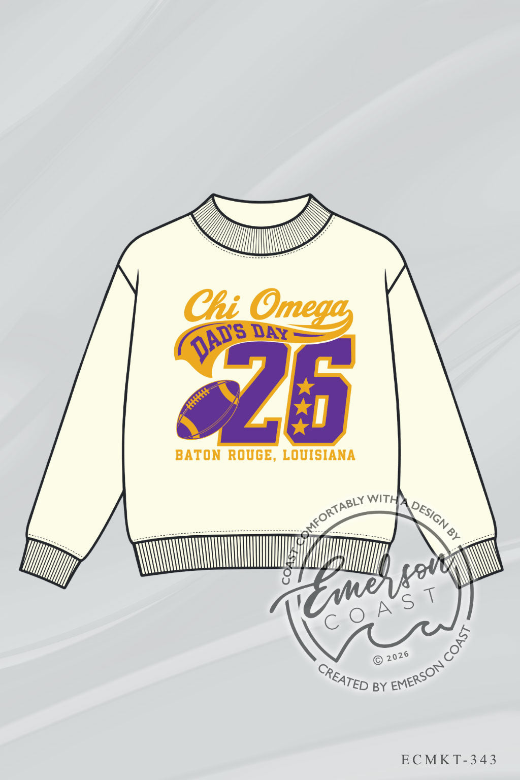 Chi Omega Dad's Day Classic Cream MockNeck