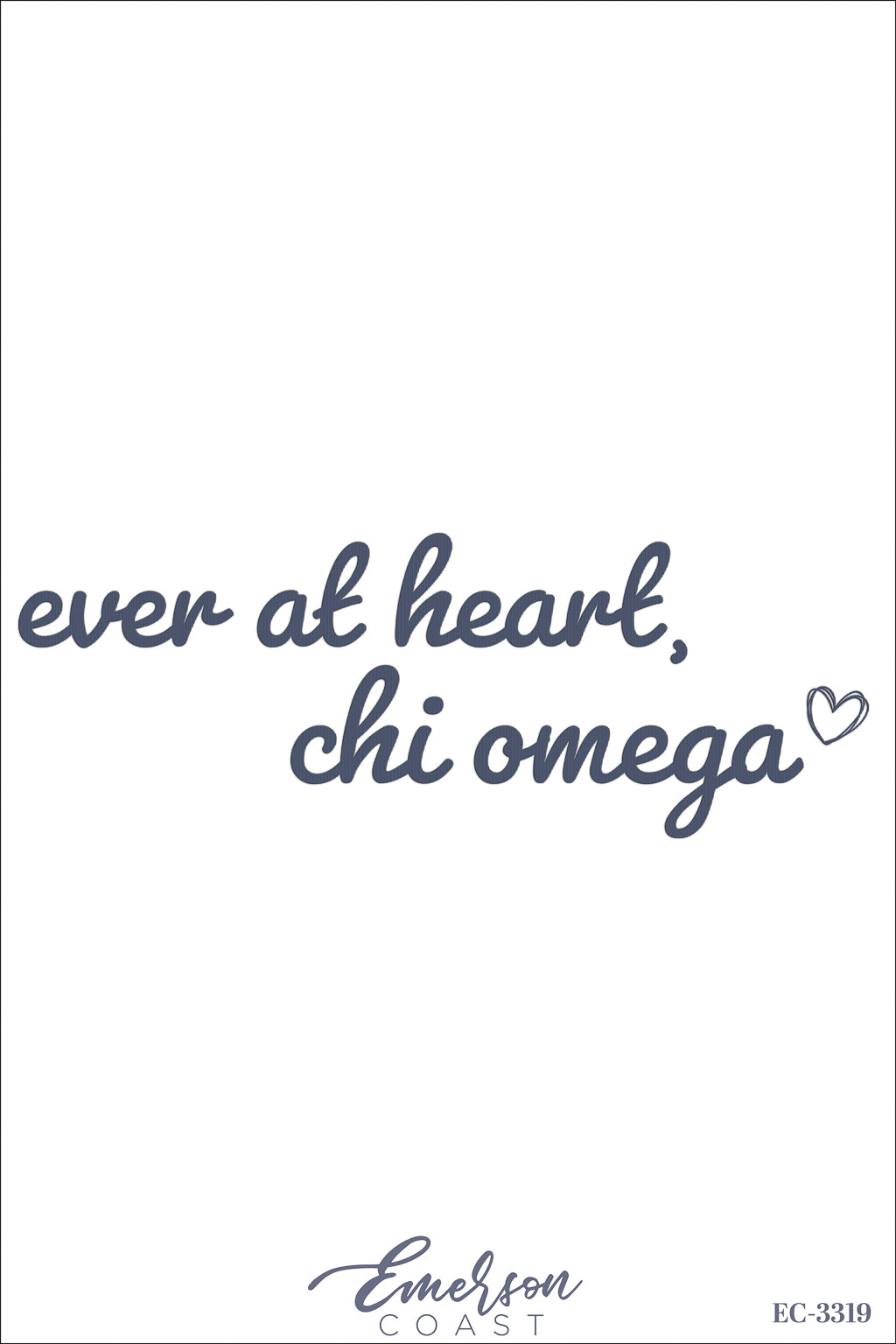 Chi Omega White Ever At Heart Embroidered Recruitment Tee
