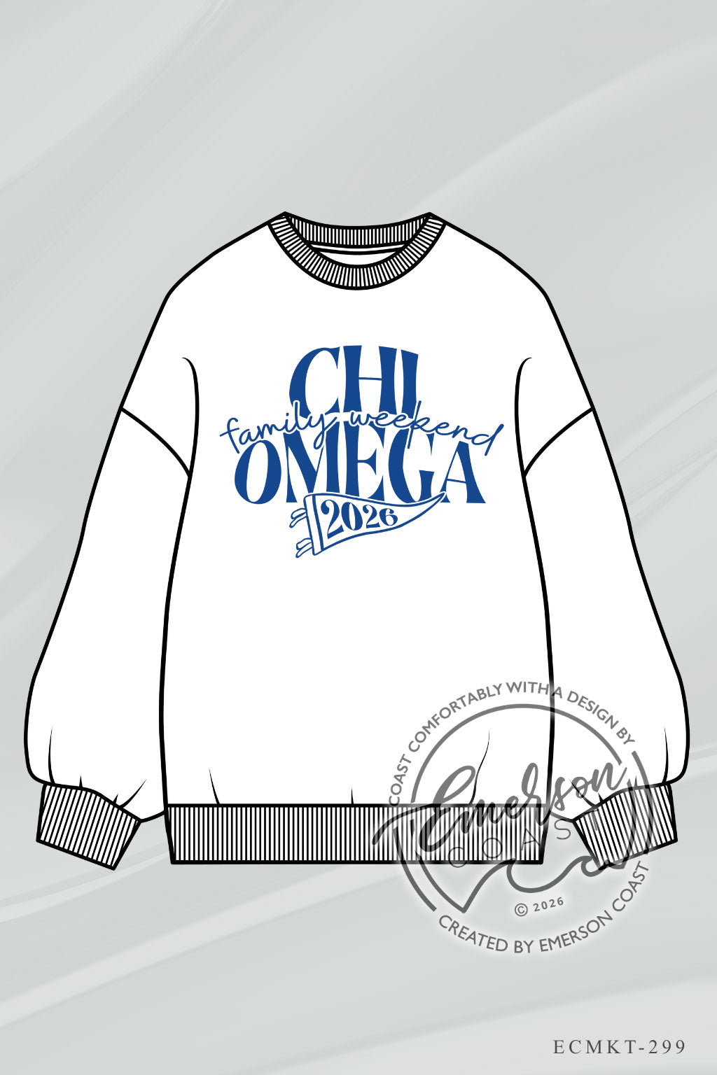 Chi Omega Family Weekend White Classic Crewneck
