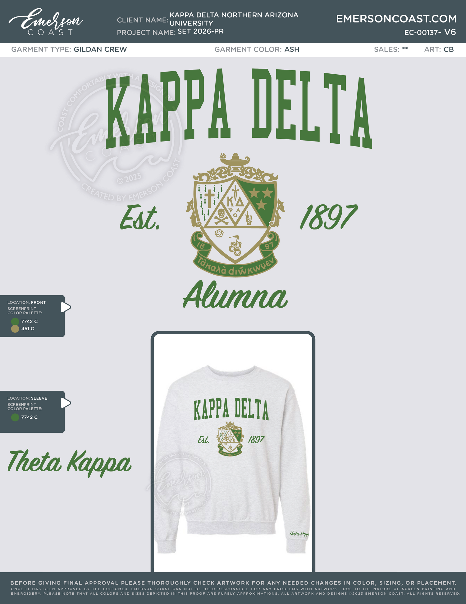 EC-00137 Kappa Delta Northern Arizona University Set 2026-PR