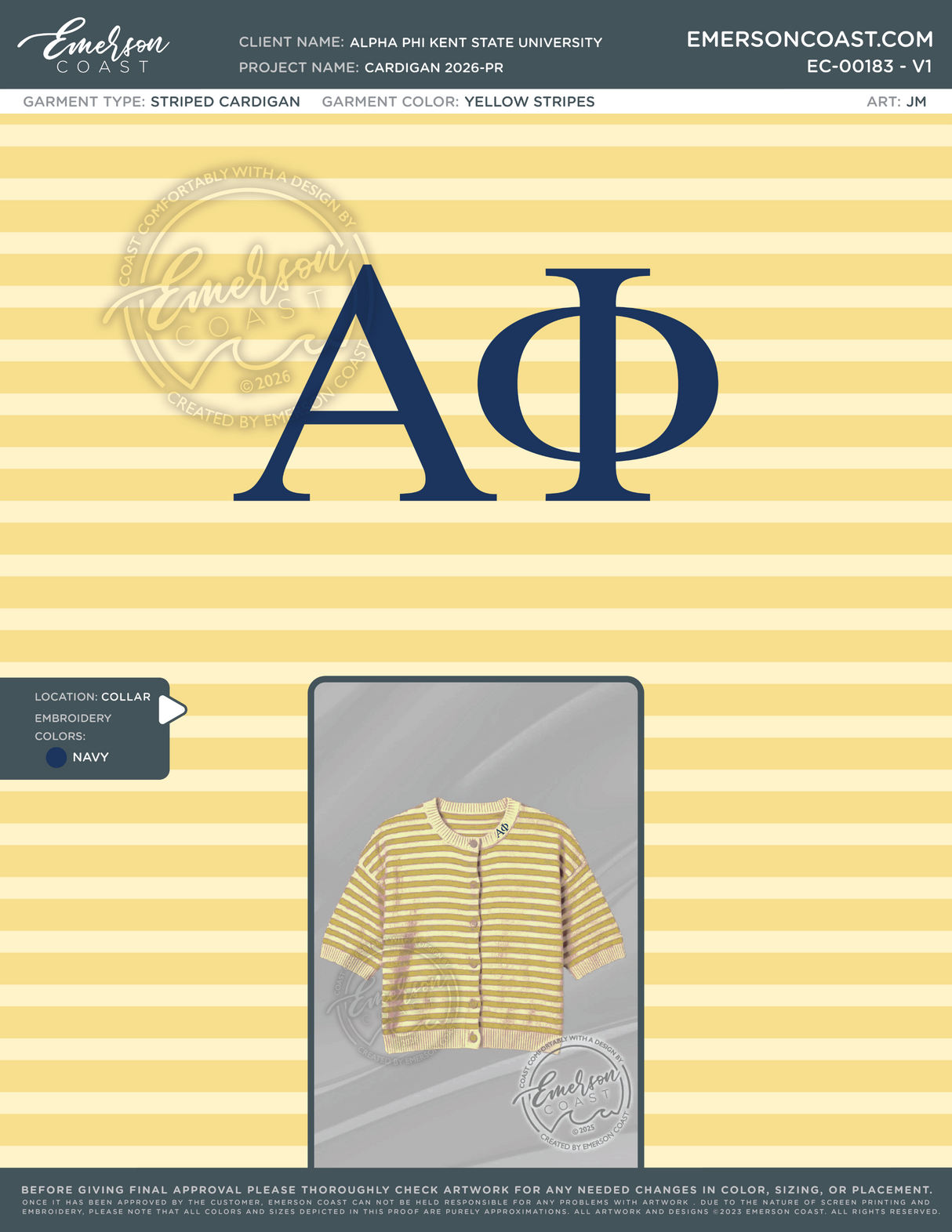 EC-00183 Alpha Phi Kent State University Cardigan 2026-PR