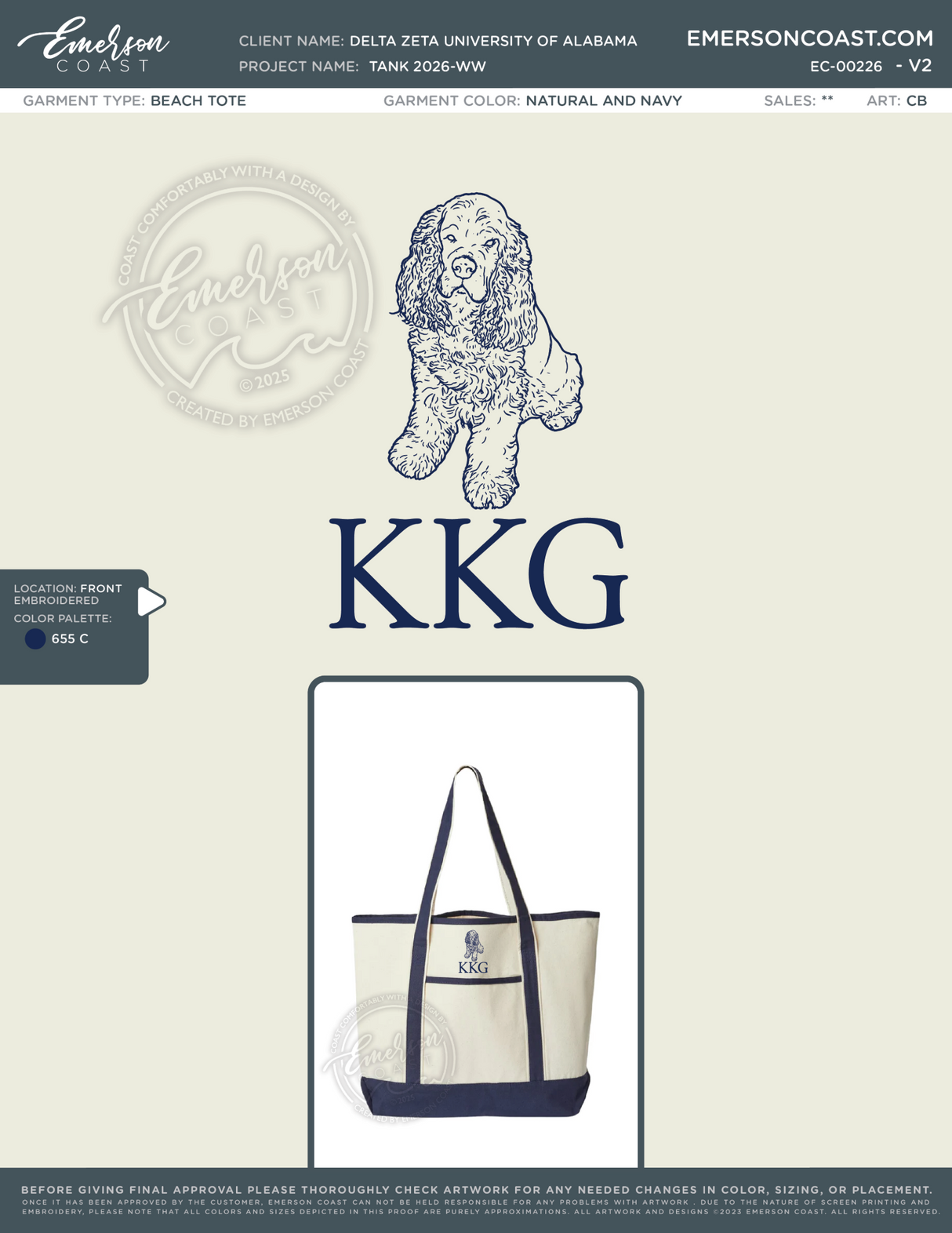 EC-00225 Kappa Kappa Gamma University of Kansas Tote 2026-PR